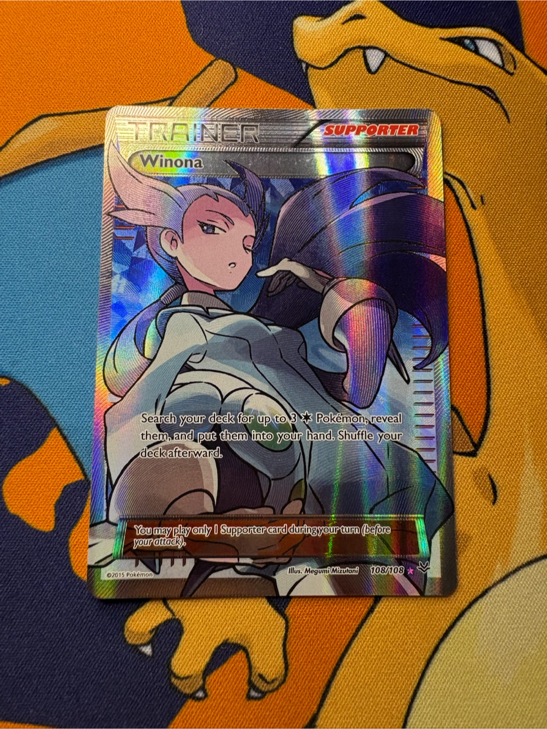 2015 Winona Full Art Trainer Card 108/108 Roaring Skies LP