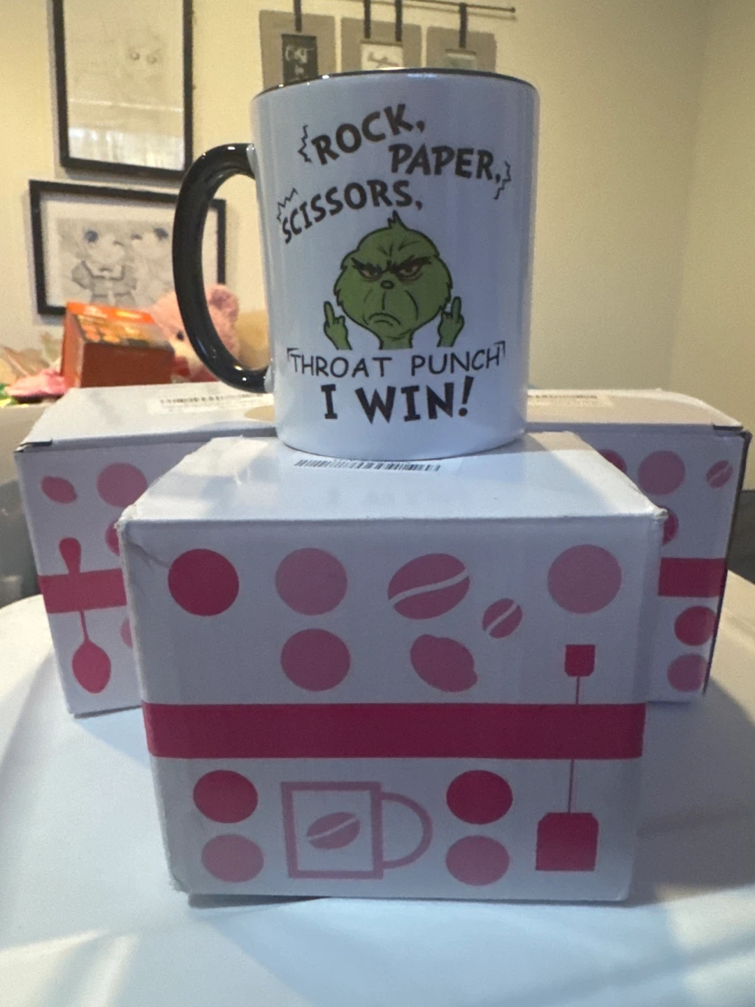 Grinch Rock Paper Scissors Coffee Mug
