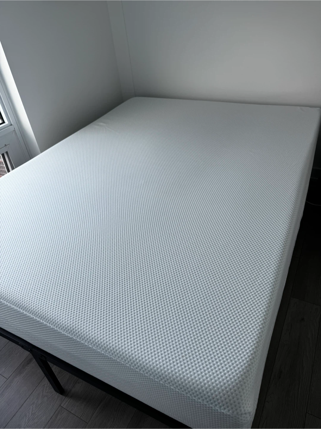 Queen Mattress + Black Metal Bed Frame
