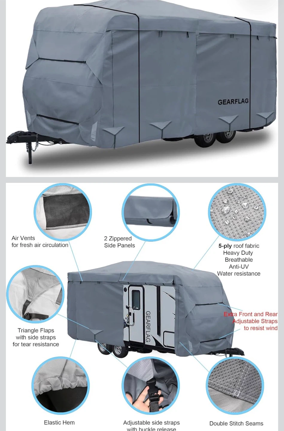 Gearflag RV Travel Trailer Cover