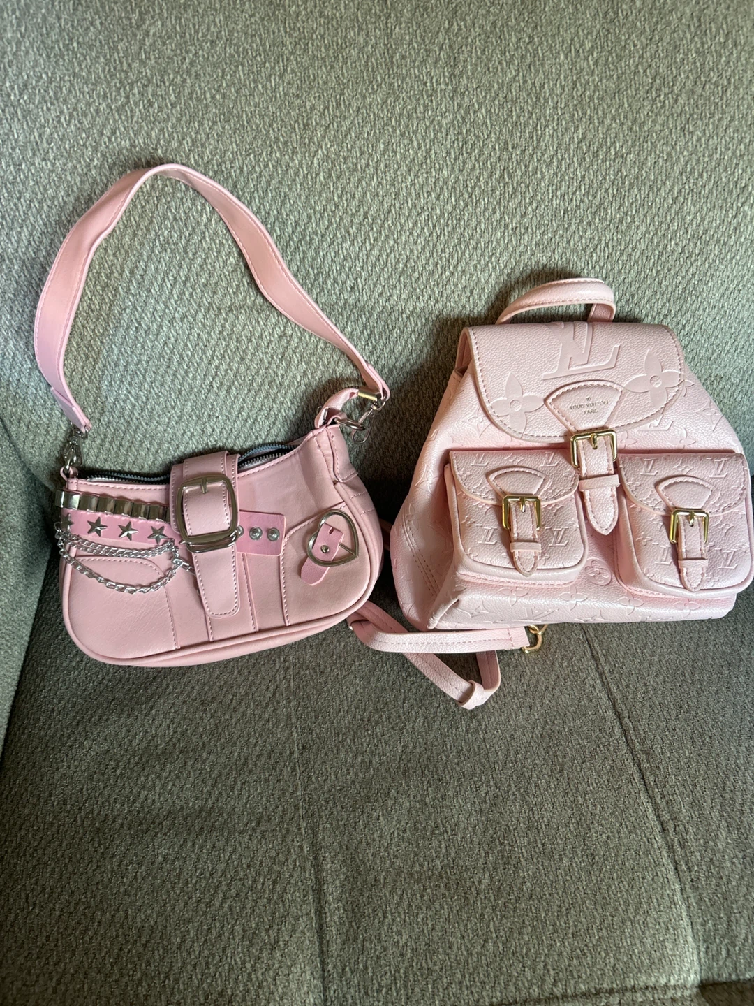 Pink Louis Vuitton Backpack and Shoulder Bag Set
