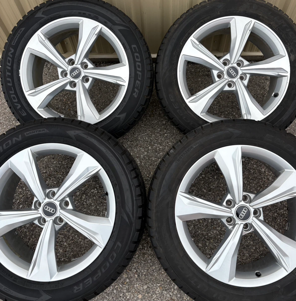 4 x 235/55/19  COOPER WINTER TIRES AND OEM AUDI RIMS $1550