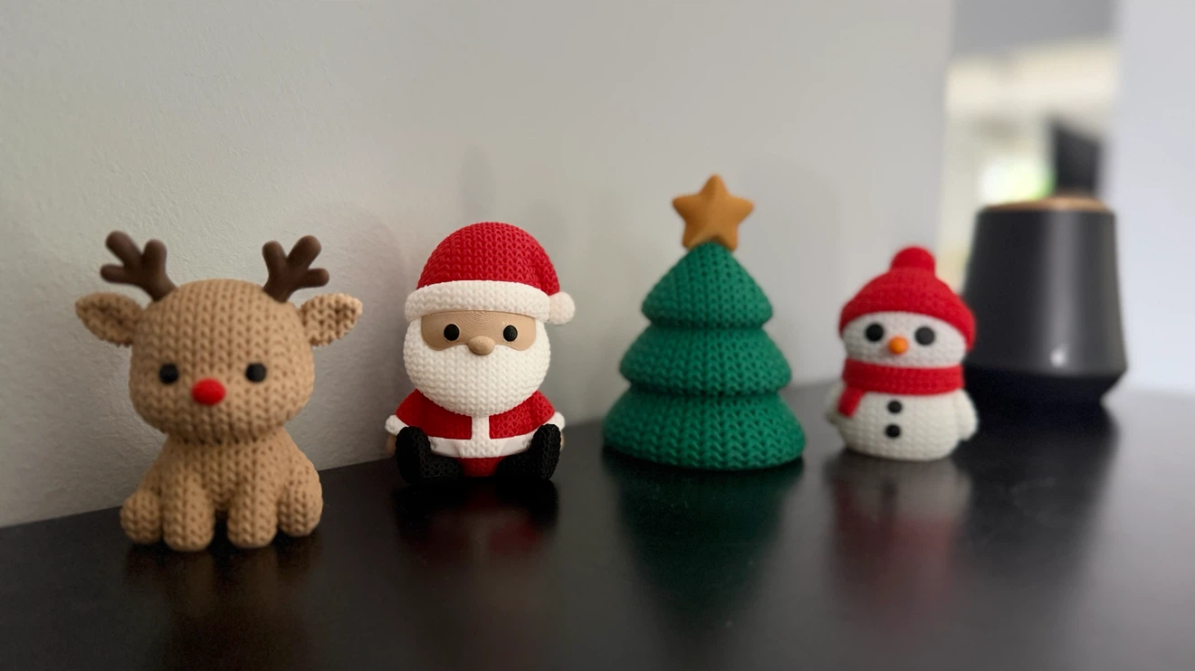 Set of 4 Christmas Knitted-Texture Ornaments - photo 2