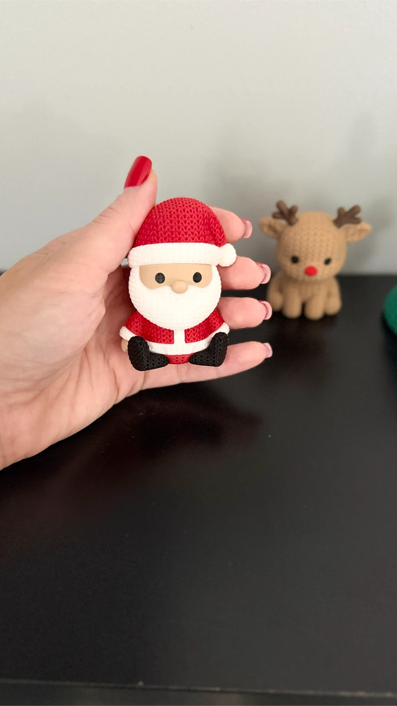 Set of 4 Christmas Knitted-Texture Ornaments - photo 3