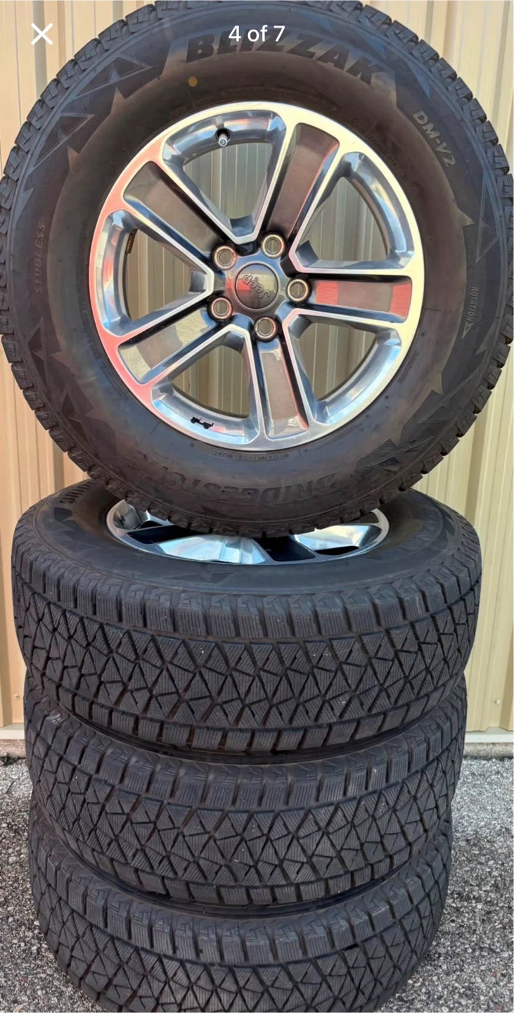 4 x 255/70/18 BRIDGESTONE WINTER TIRES AND JEEP RIMS $1550 - photo 4