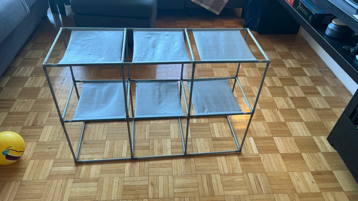 Modular Grey Fabric Storage Shelf