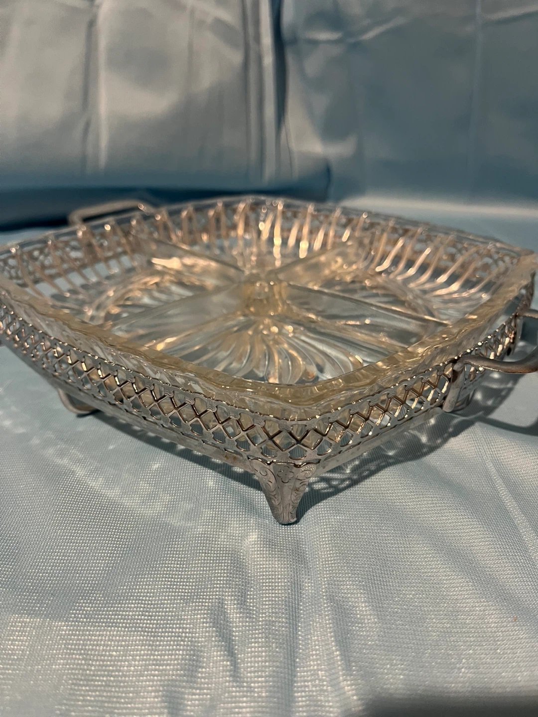Vintage Divided Glass Serving Tray - photo 3