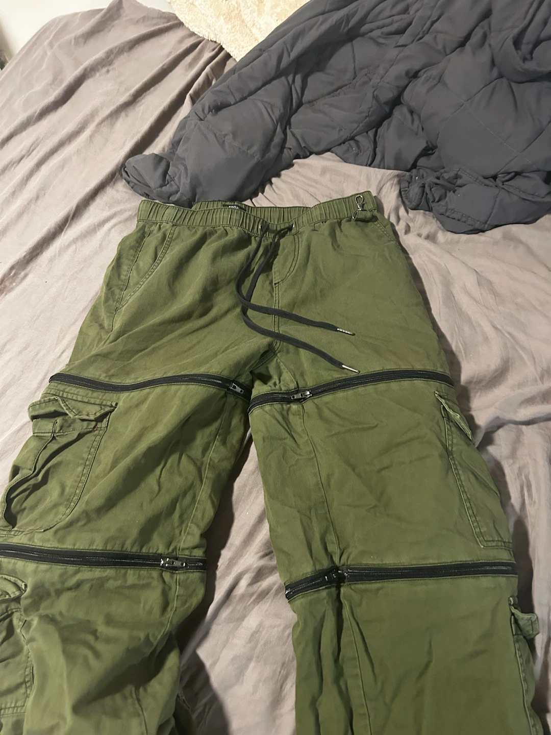 Olive Green Zip-Off Cargo Pants