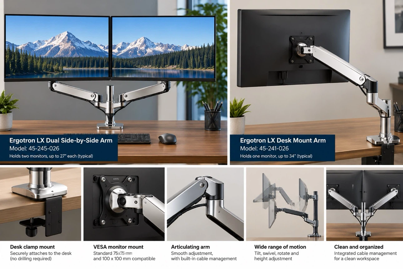 Monitor arms