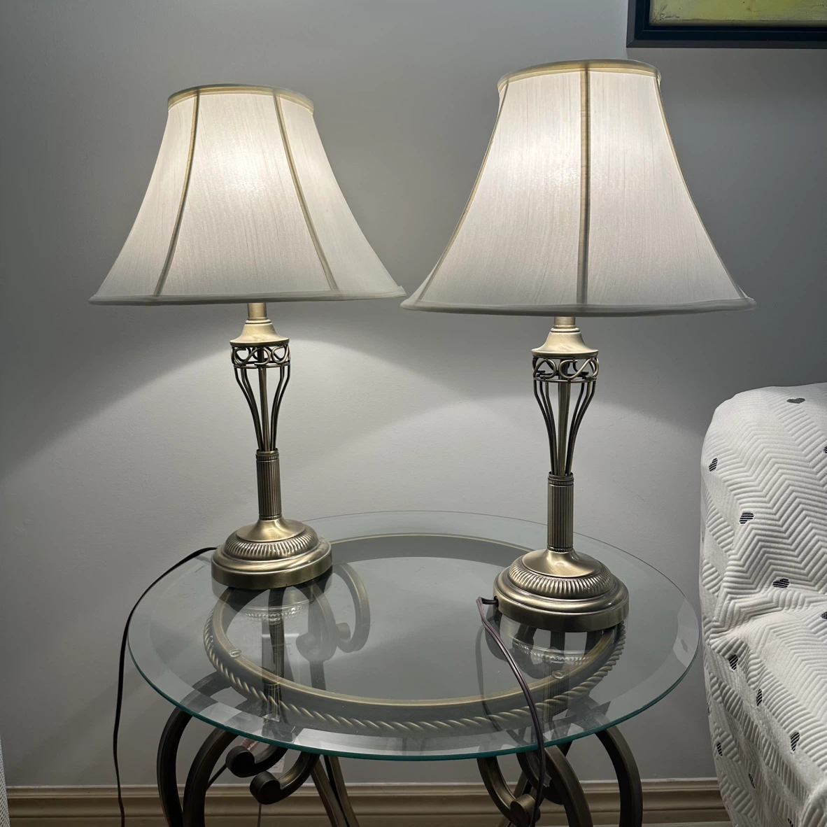 3-Piece Lamp Set - Antique Brass Finish - photo 3