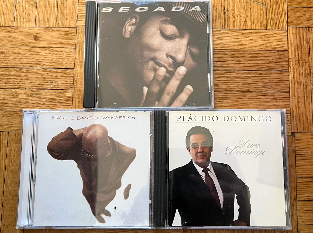 Set of 3 Music CDs: Jon Secada, Manu Dibango, Placido Domingo