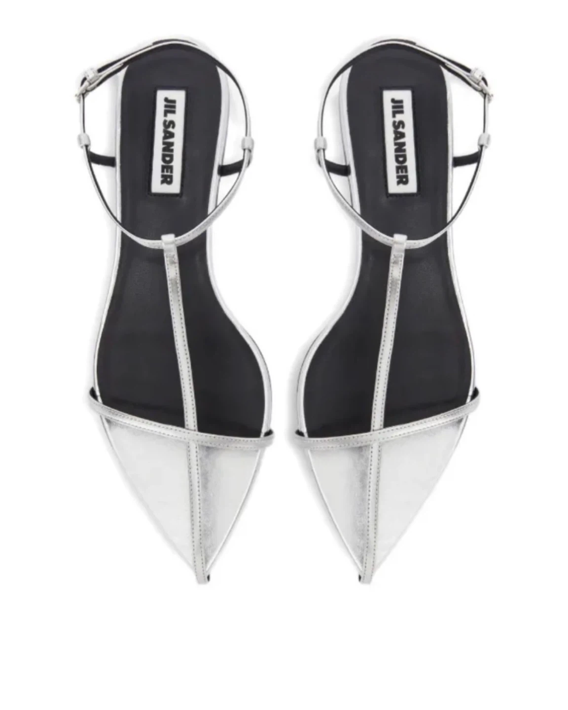 Jil Sander Silver Heeled Sandals