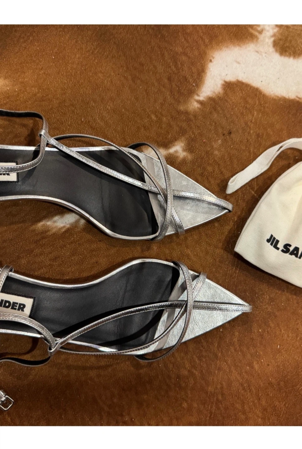 Jil Sander Silver Heeled Sandals - photo 3