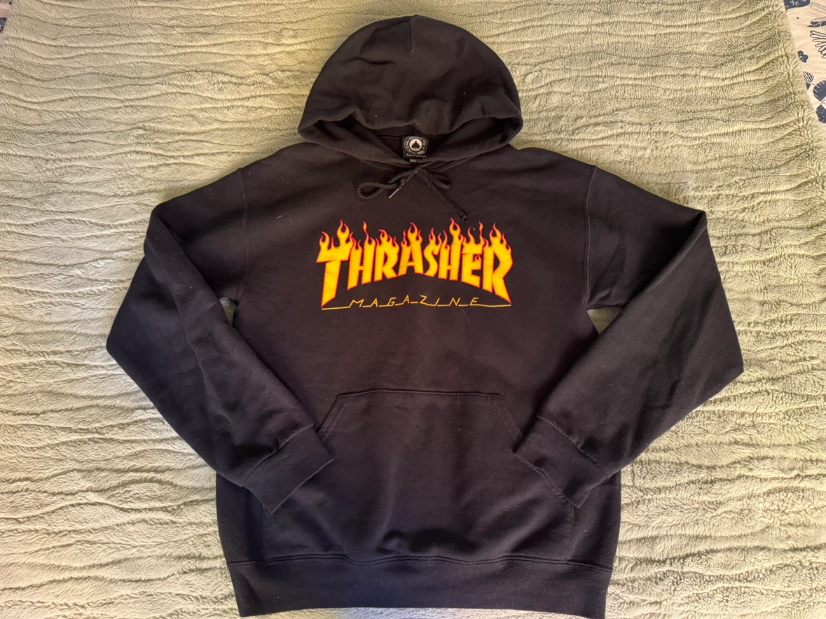 Thrasher Magazine Flame Logo Hoodie - Black