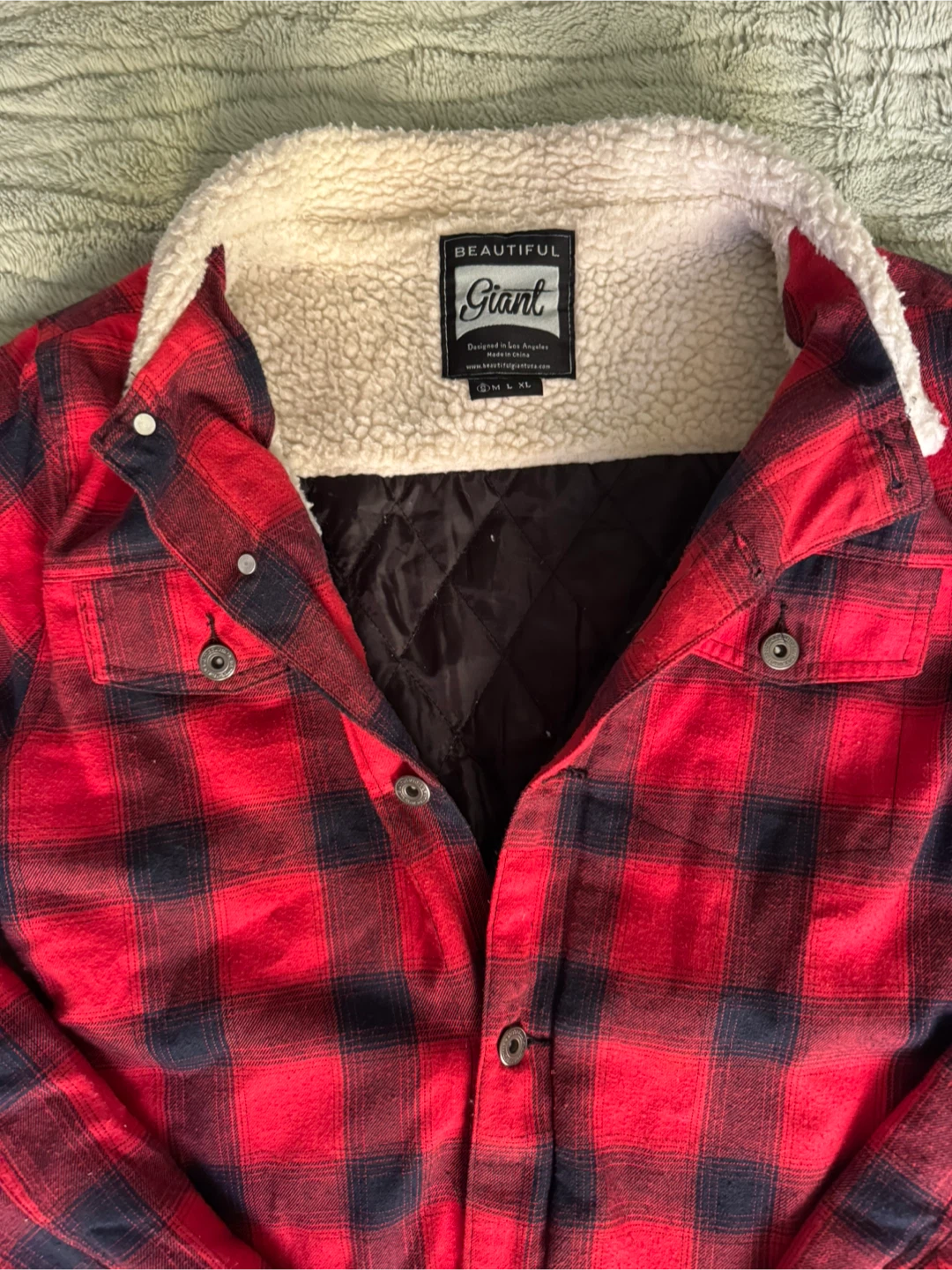 Beautiful Giant Plaid Sherpa Lined Jacket - photo 2