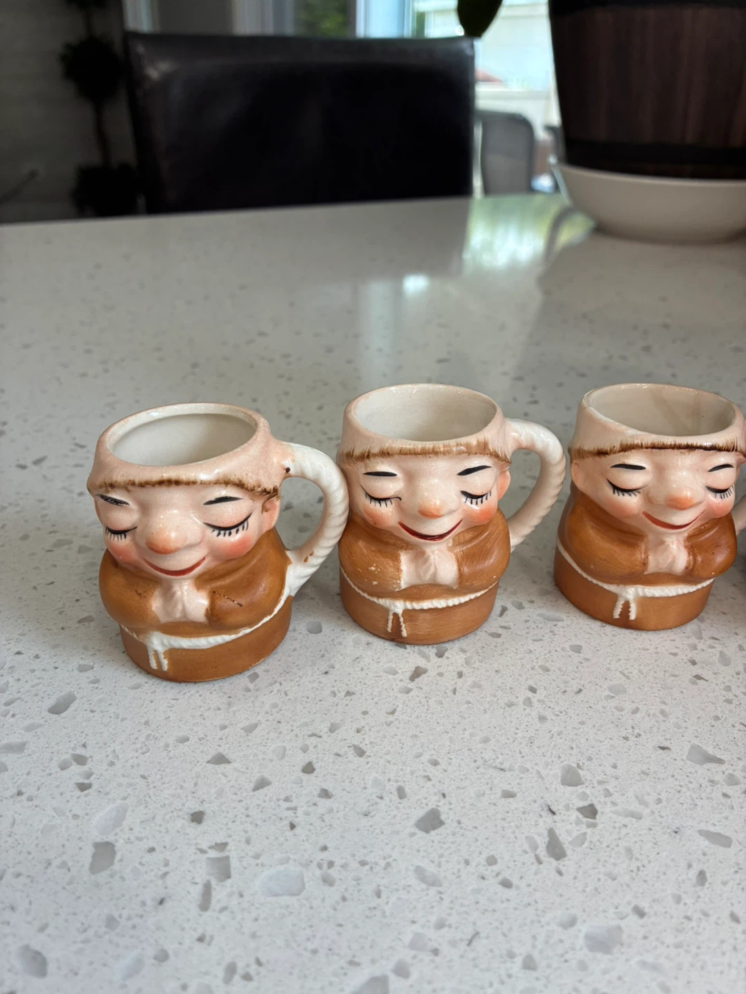 Vintage Monk Decanter and 6 Mugs Set - photo 4