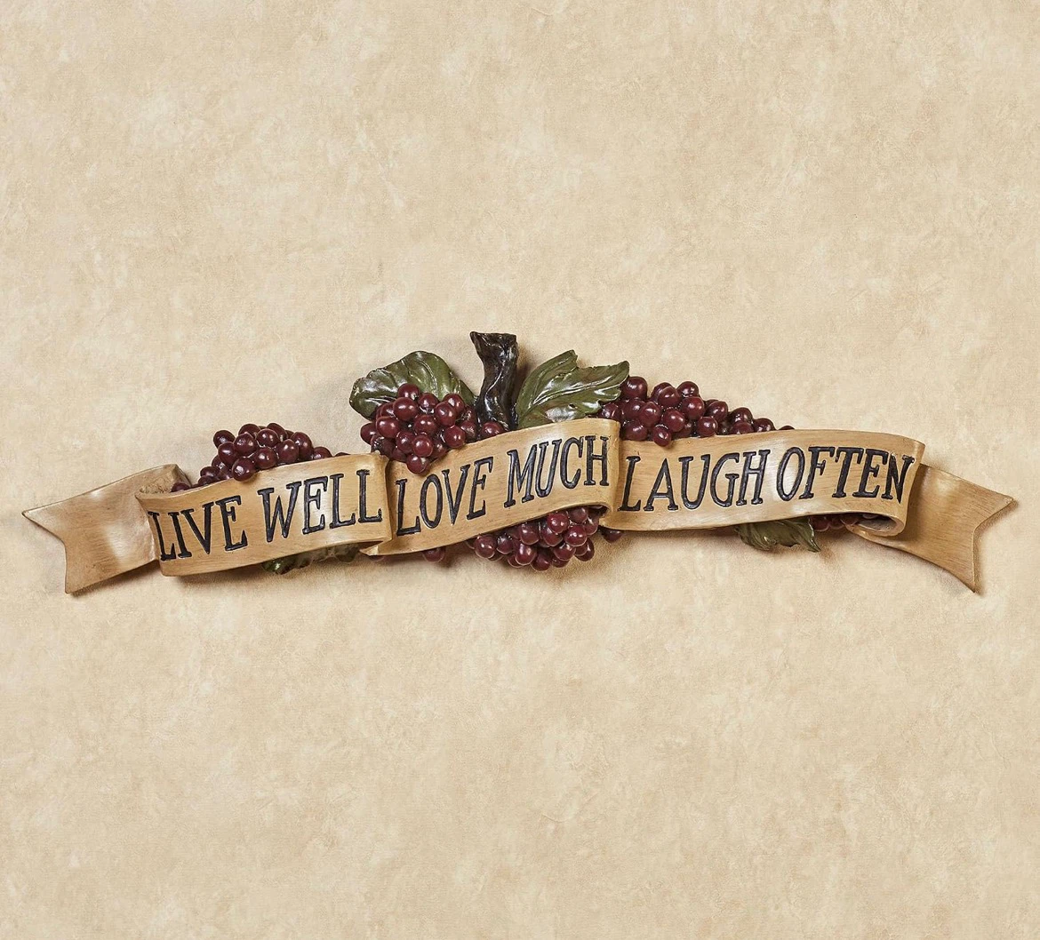 Live Well Love Much Laugh Often Grape Wall Decor
