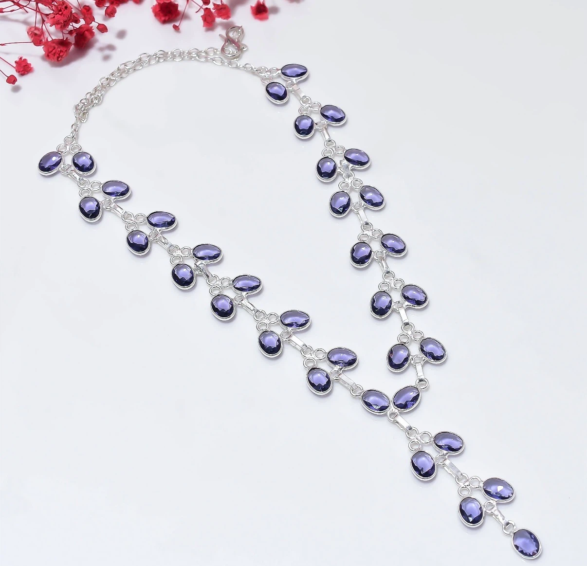 925 Sterling Silver Purple Amethyst Necklace