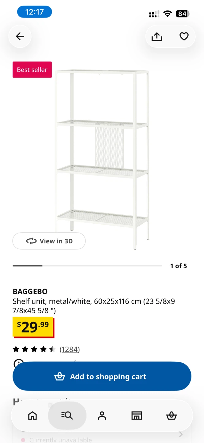 IKEA BAGGEBO Shelf Unit, White