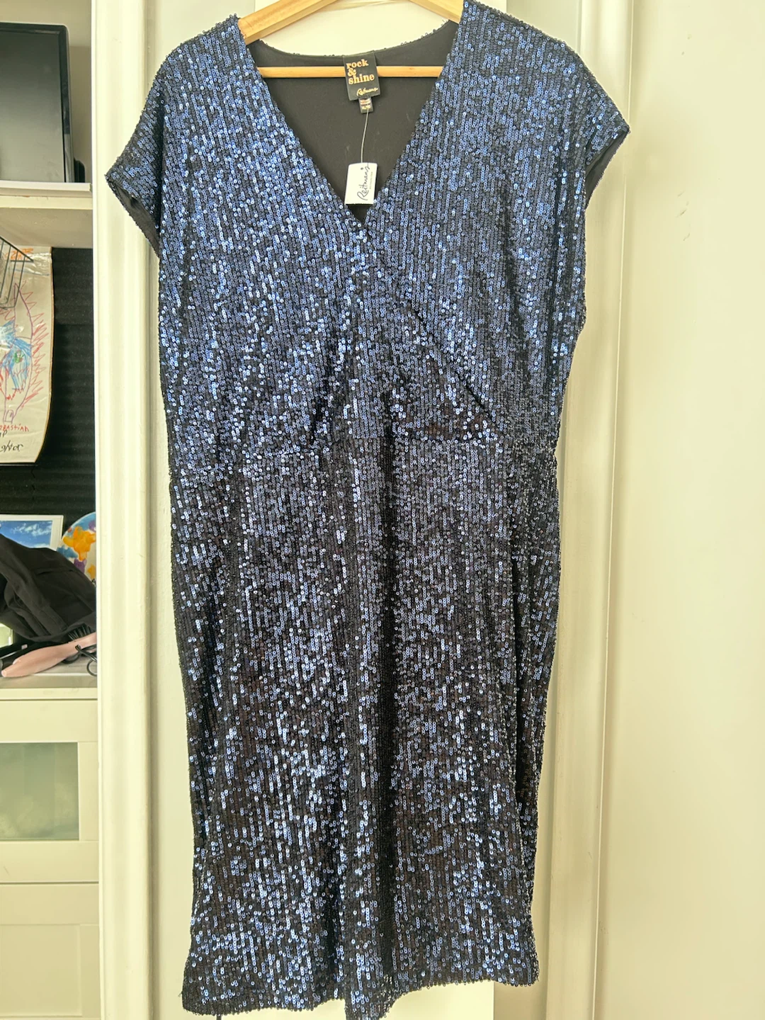 Navy Blue sequins dress