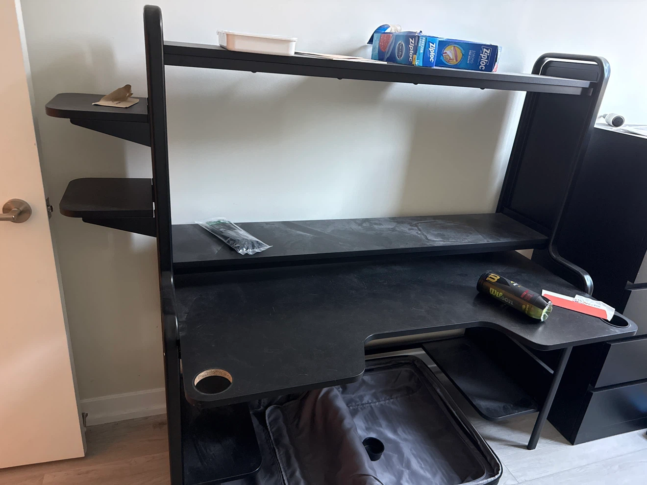 Large black gaming desk