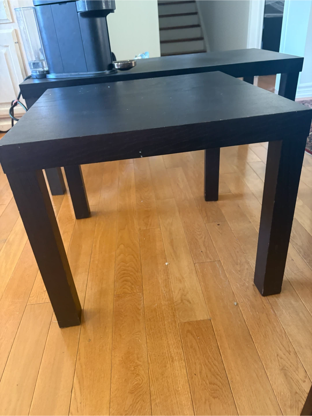 Black IKEA Coffee Table &side table black, purple And white - photo 3