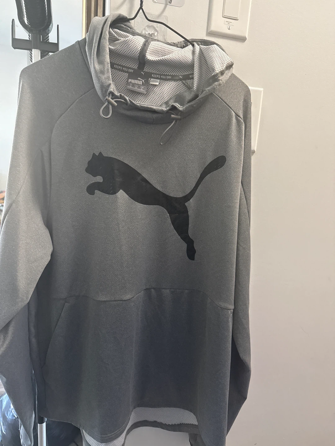 Puma Men's Athletic Hoodie - Grey, Size XL