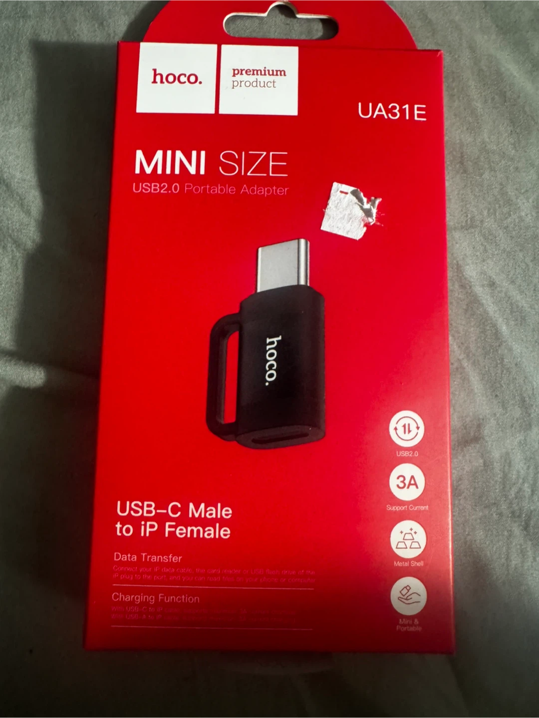 Hoco UA31E USB-C Male to iP Female Adapter