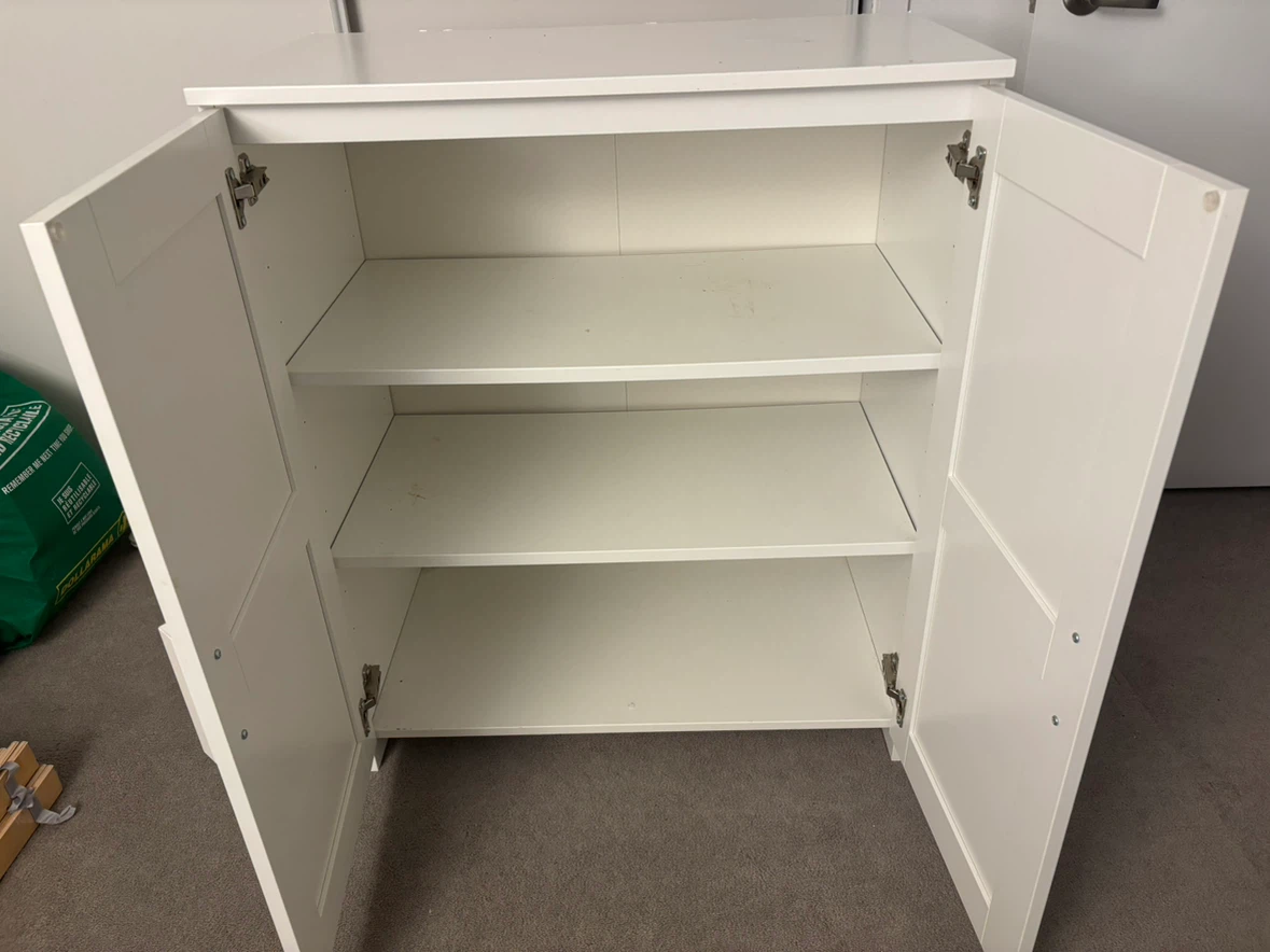 White storage cabinet and kitchen trolley set - photo 2