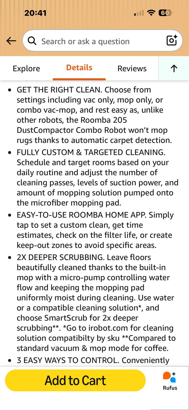 Brand new, factory-sealed iRobot Roomba 205 DustCompactor Combo - photo 4