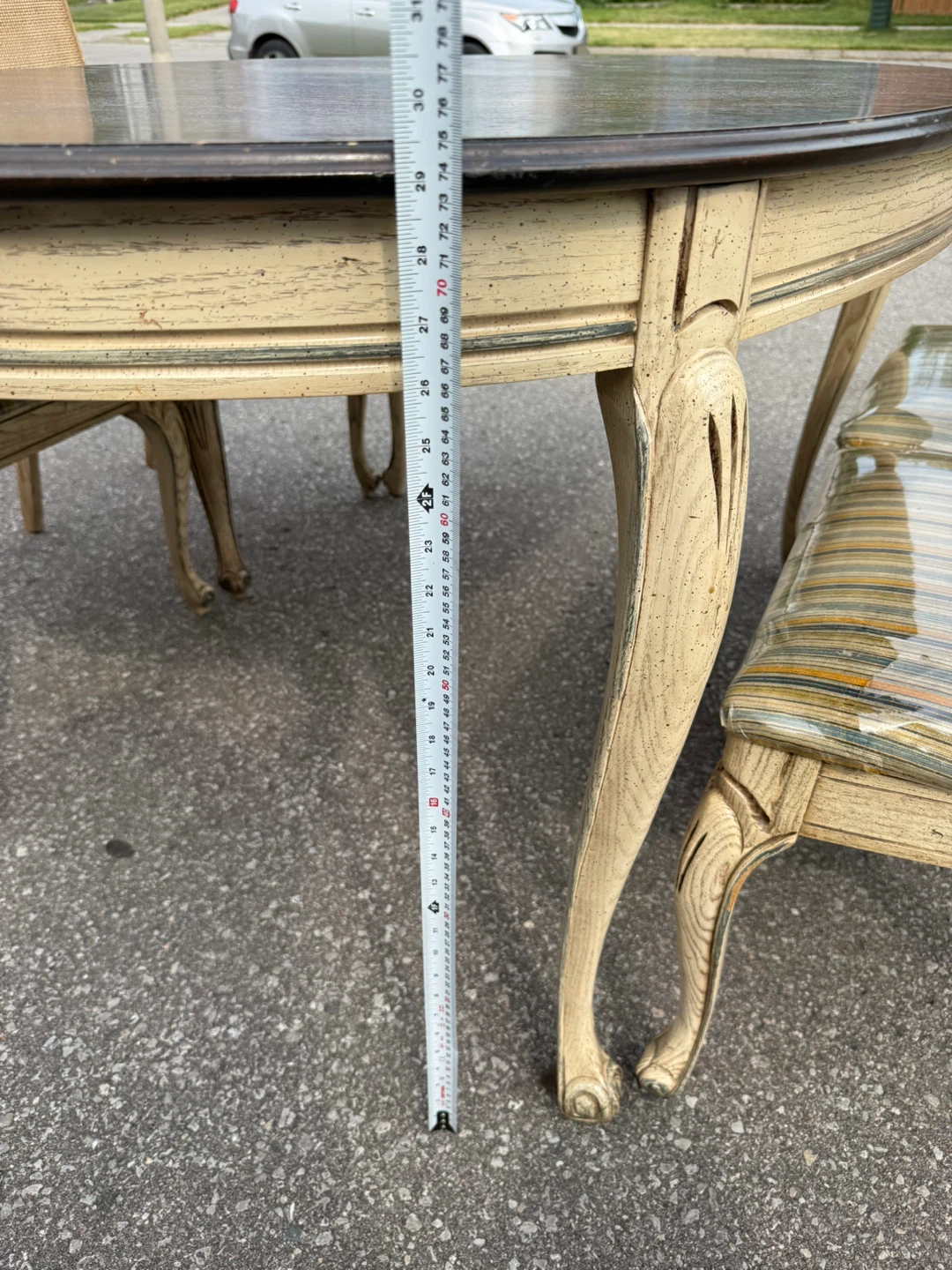 Vintage French Provincial 7-Piece Dining Set - Table, 6 Chairs - photo 5