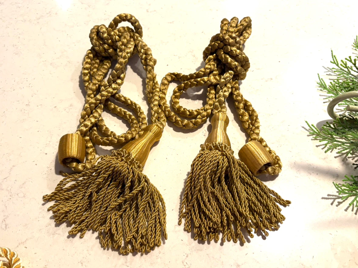 Assorted Gold and Silver Decorative Tassels and Cords