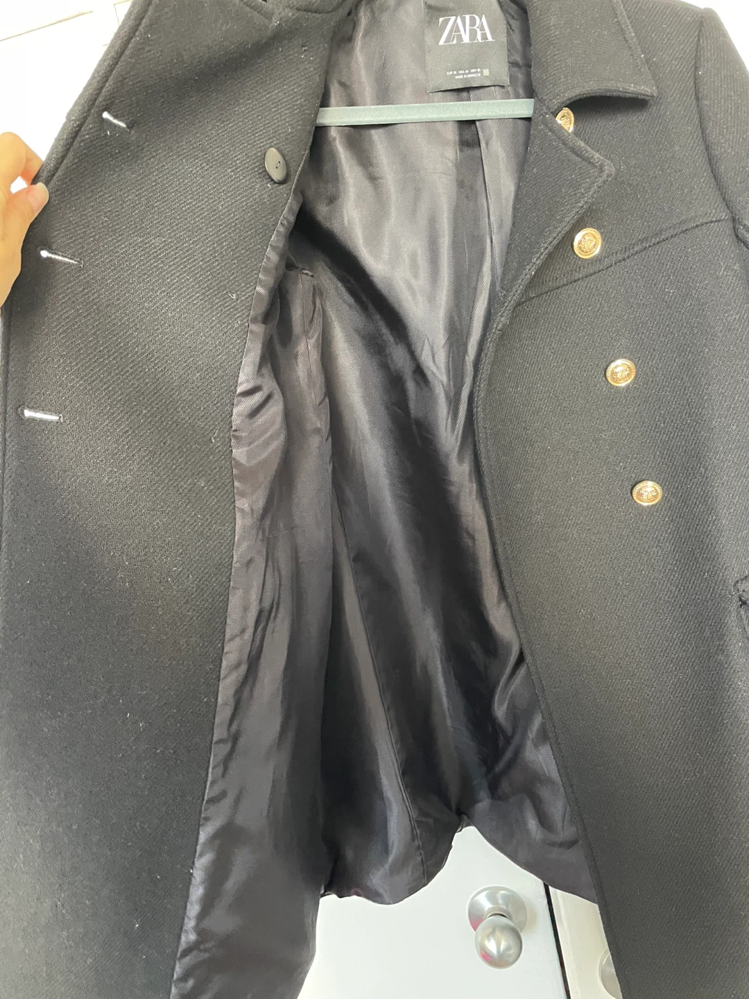 Zara high quality black wool blend coat - photo 5