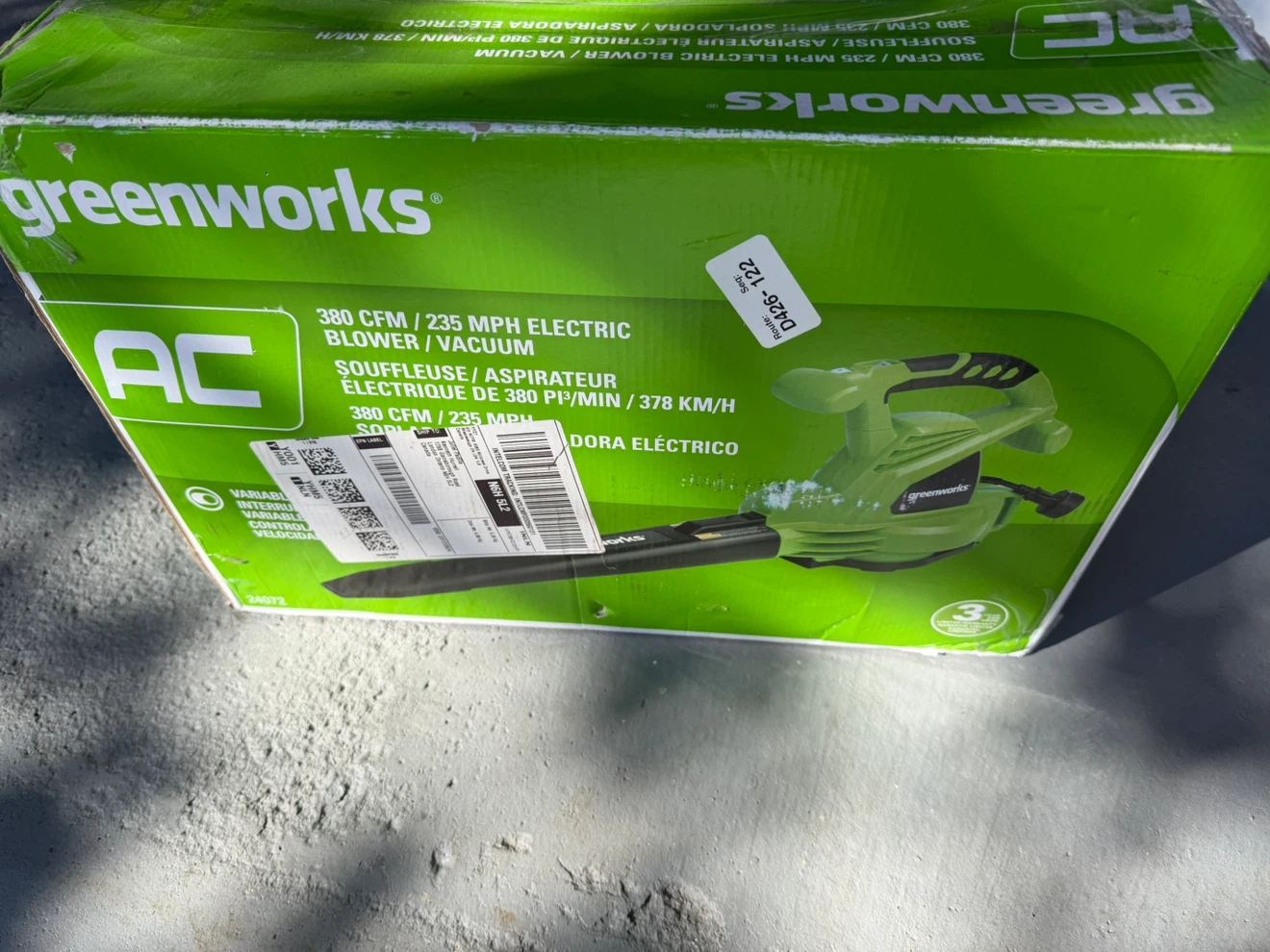 Greenworks 380 CFM Electric Blower Vacuum