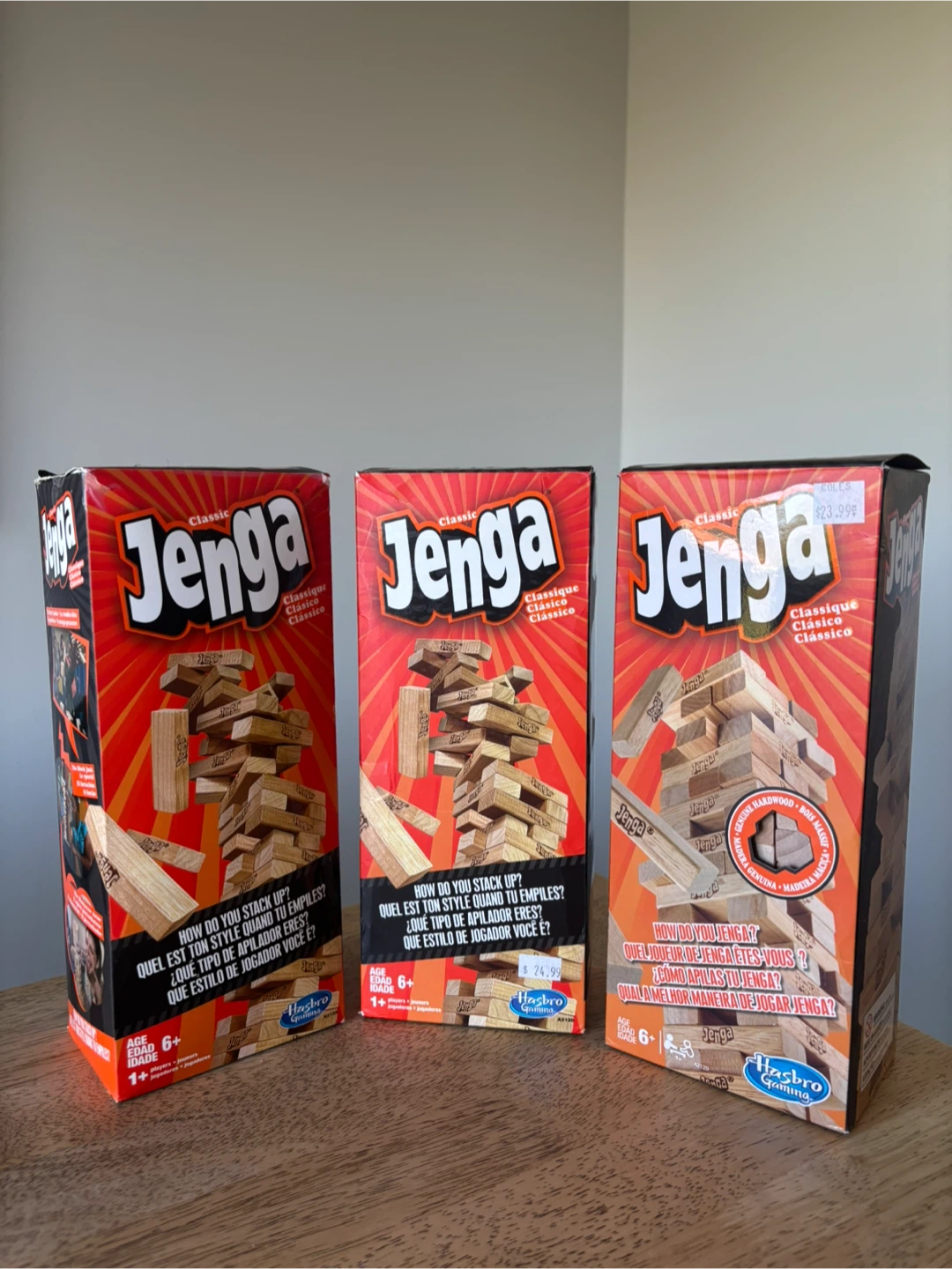 3 Brand New Hasbro Gaming Jenga Sets