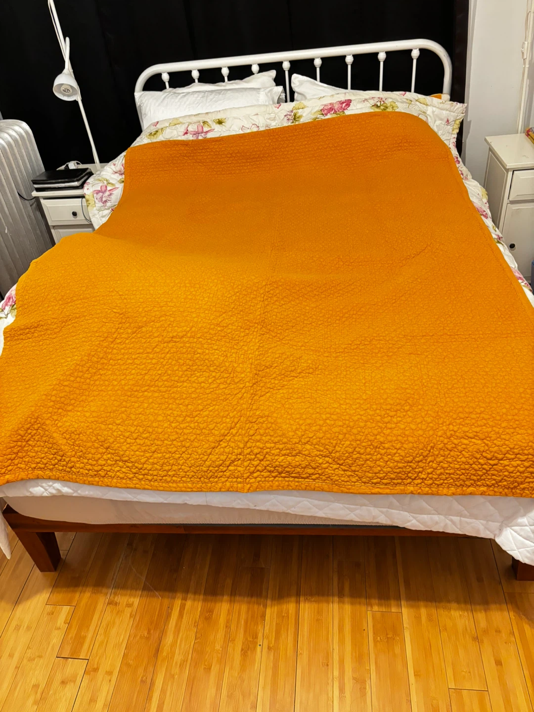 Orange Quilted Bedspread