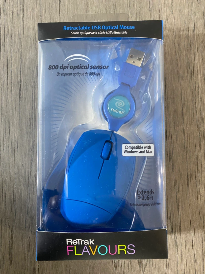 ReTrak Flavours Retractable USB Optical Mouse