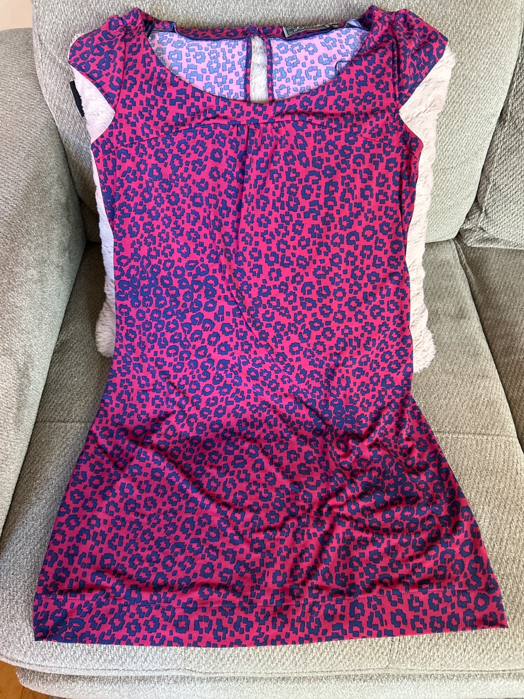 Guess Pink and Blue Patterned Dress