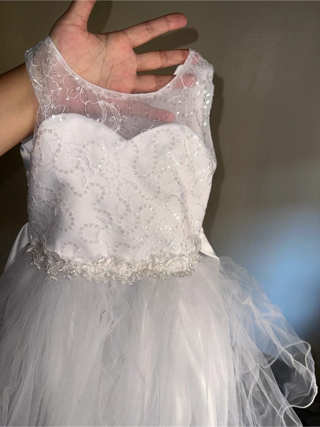 Girls White Occasion Dress