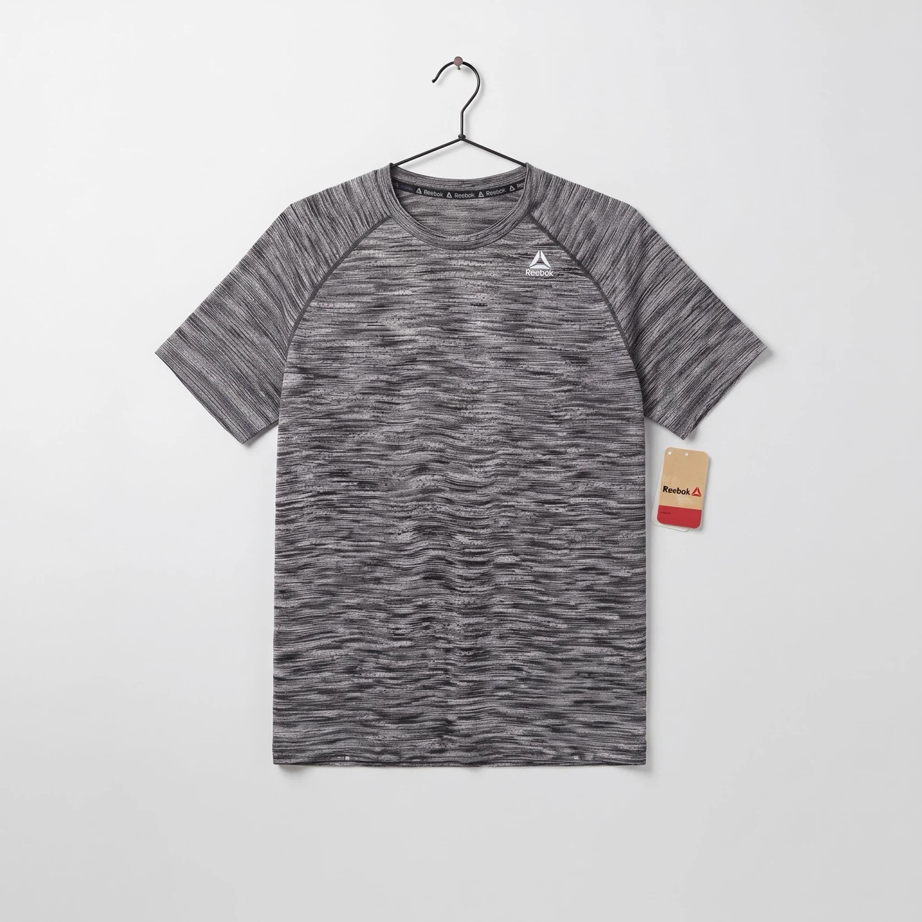 NEW Reebok Men’s Press Gym Shirt - Grey/Black - Size Medium