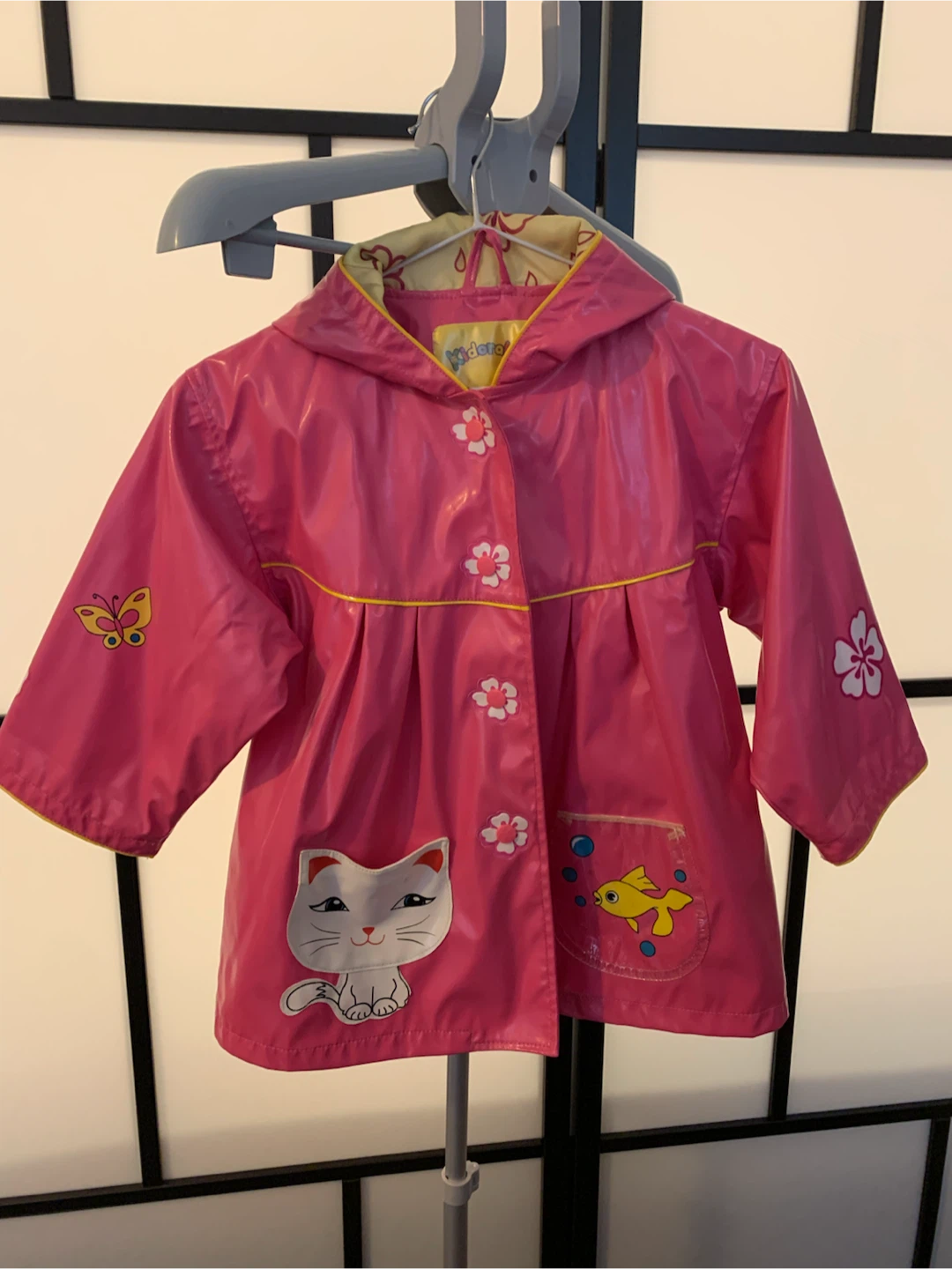 Kidorable pink kitten raincoat