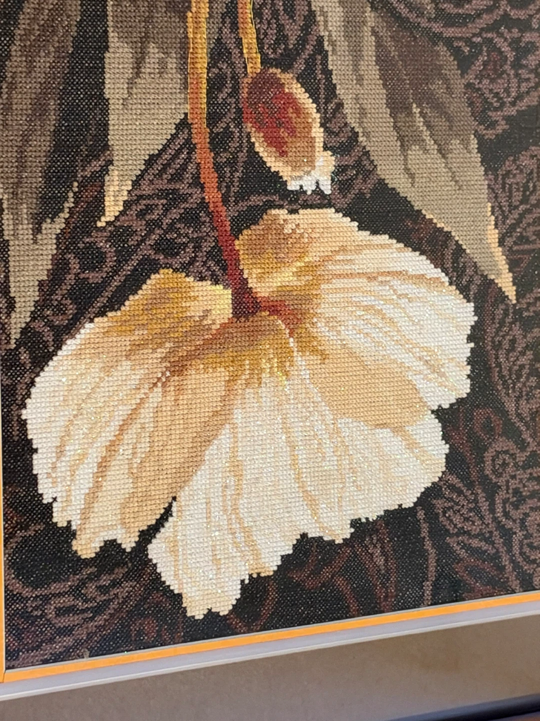 Framed Floral Cross-Stitch Art - photo 2