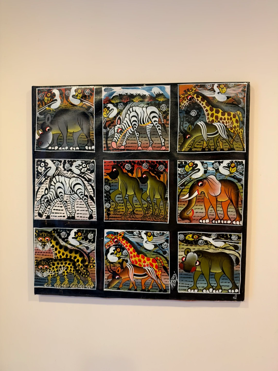 Tingatinga African animal canvas painting - photo 5