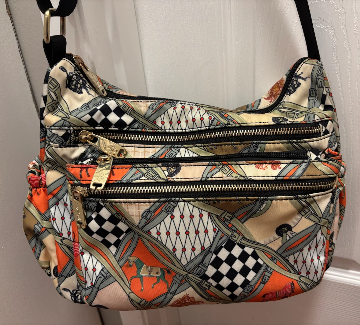 Gingibom Crossbody Bag with equestrian pattern