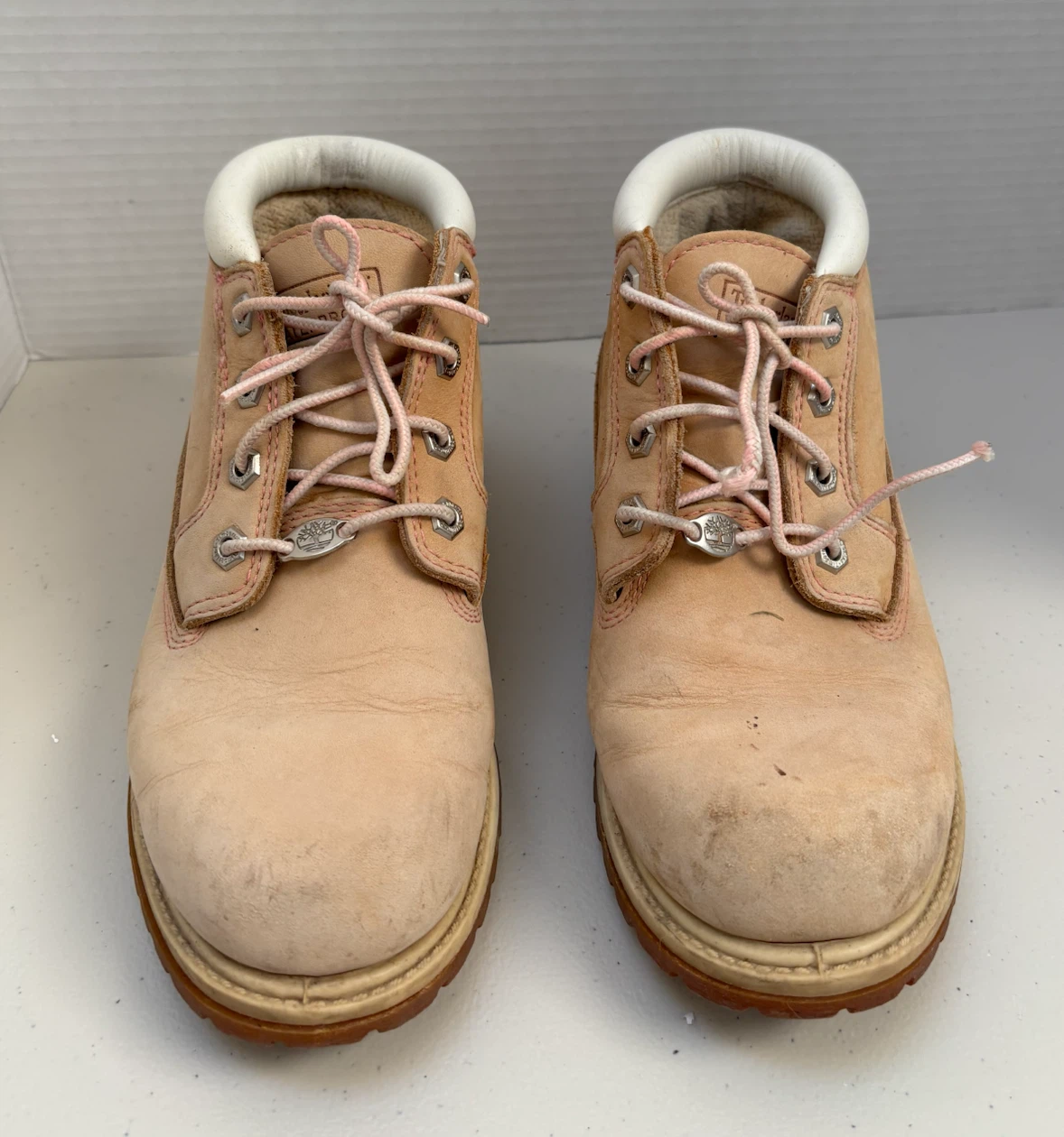 Timberland Pink Stitch Leather Boots Size 8 - photo 3