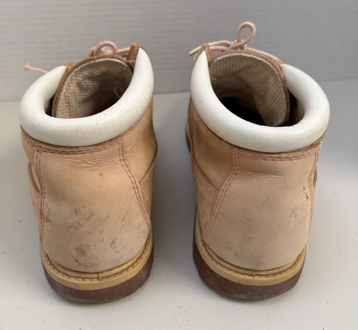 Timberland Pink Stitch Leather Boots Size 8 - photo 4