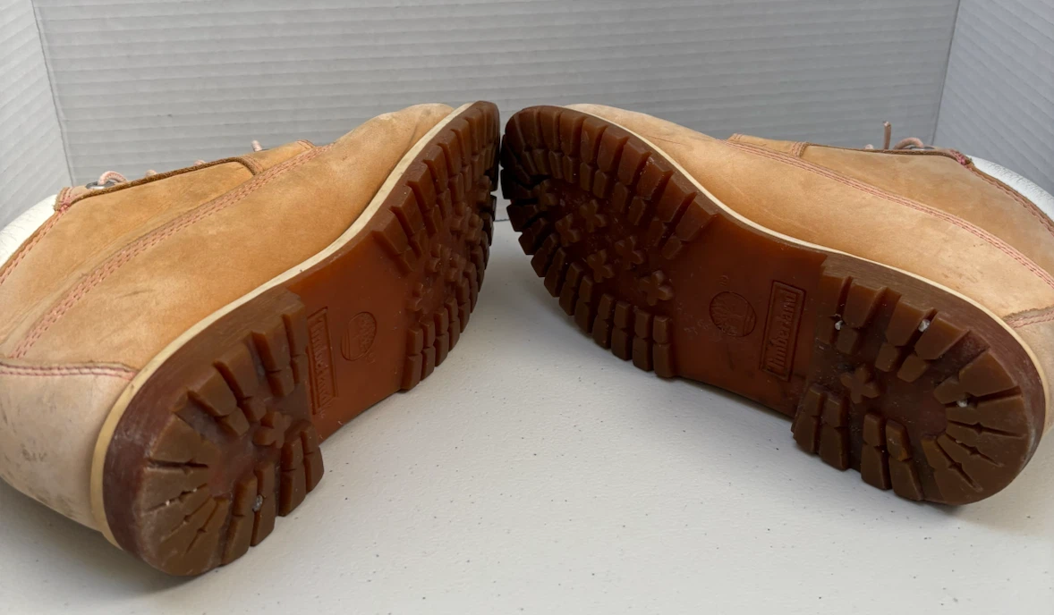 Timberland Pink Stitch Leather Boots Size 8 - photo 5