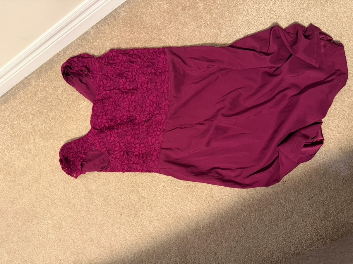 Magenta Lace Bodice Dress
