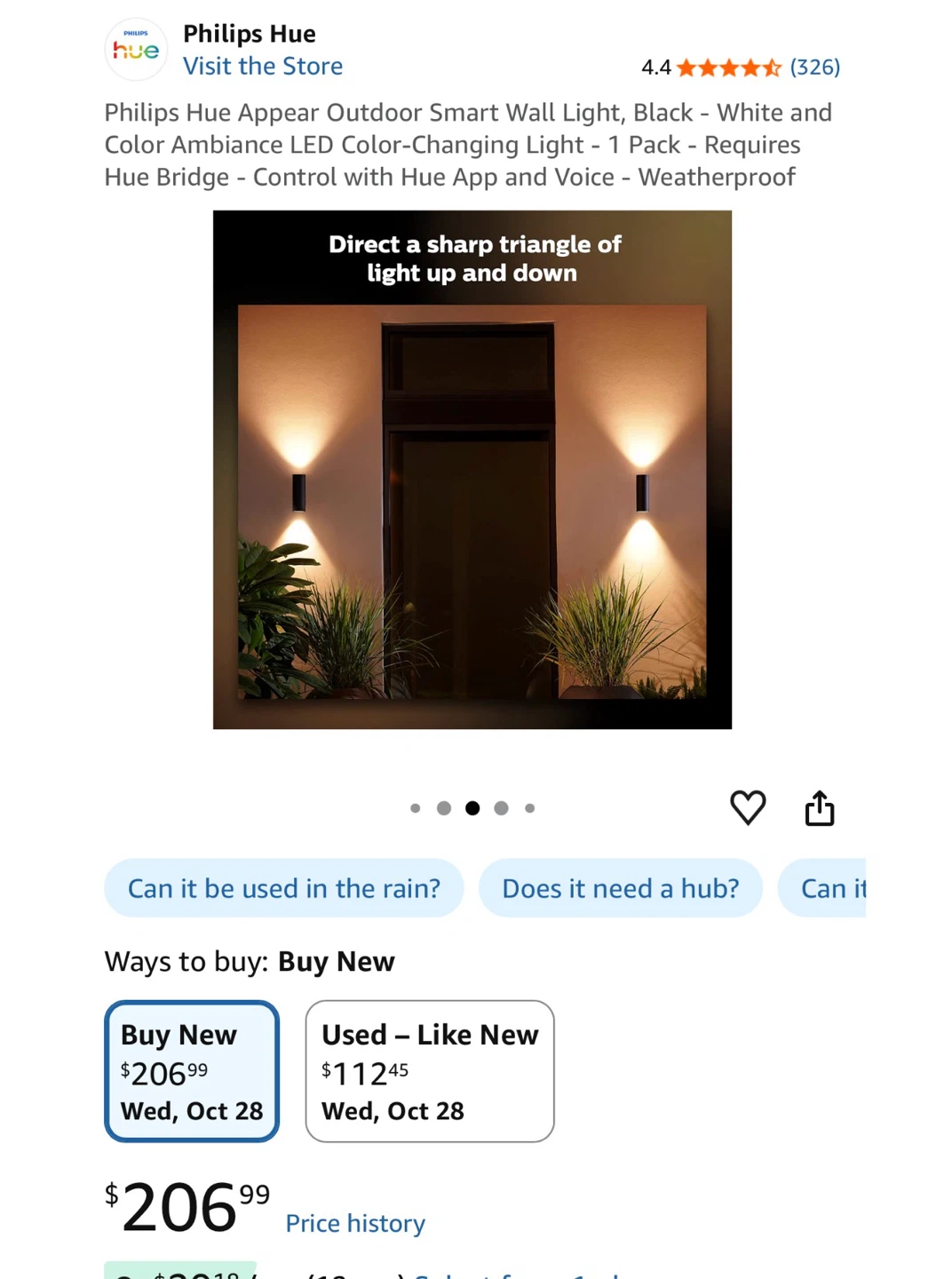 Philips Hue Appear Outdoor Smart Wall Lights - 2 Pack - photo 3
