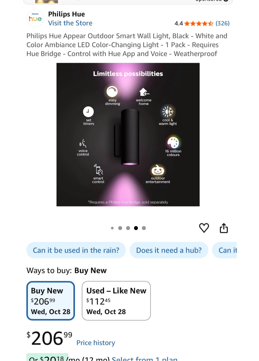 Philips Hue Appear Outdoor Smart Wall Lights - 2 Pack - photo 4